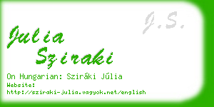 julia sziraki business card